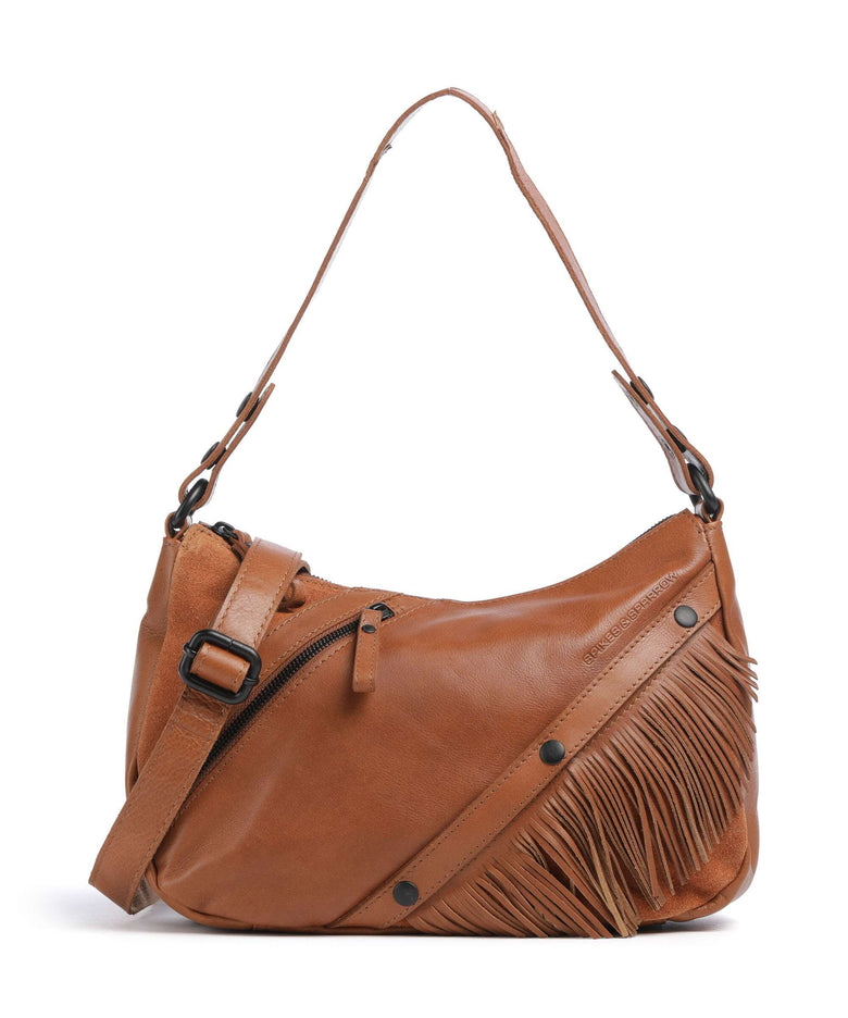 Spikes & Sparrow Suede Mix Jadeline Shoulder bag brandy