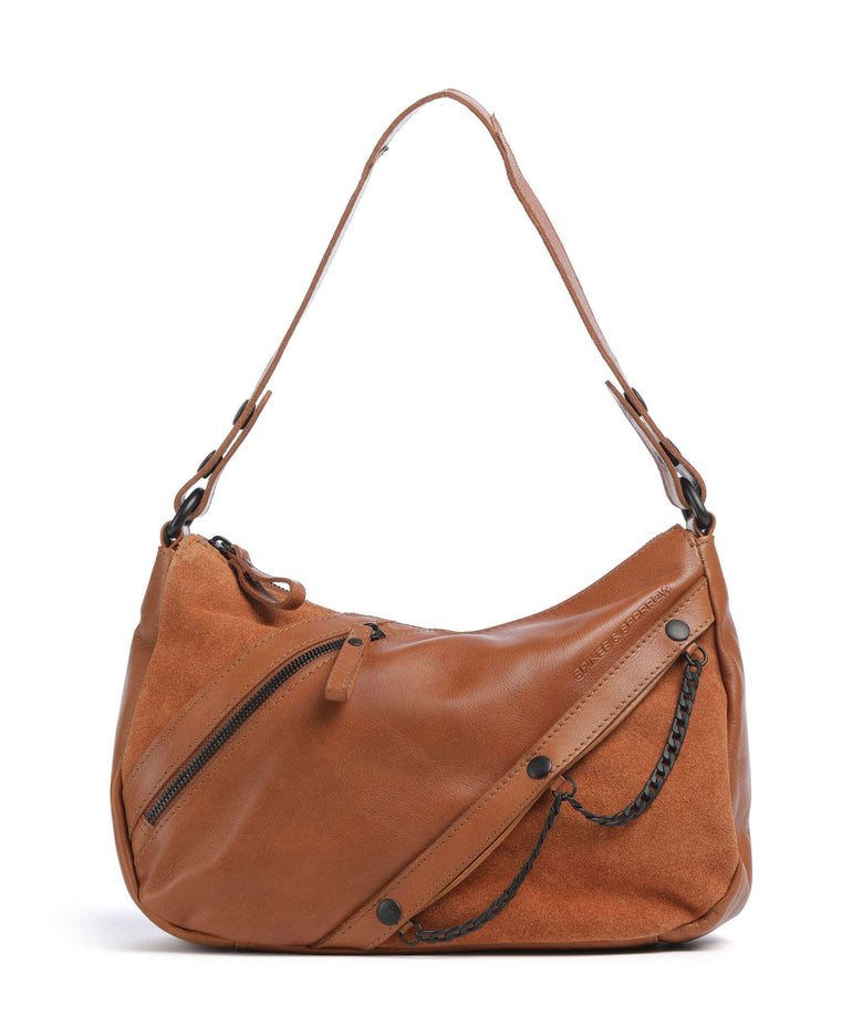 Spikes & Sparrow Suede Mix Jadeline Shoulder bag brandy
