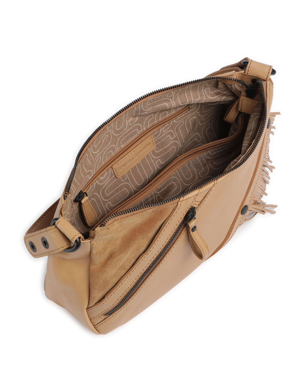 Spikes & Sparrow Suede Mix Jadeline Shoulder bag camel