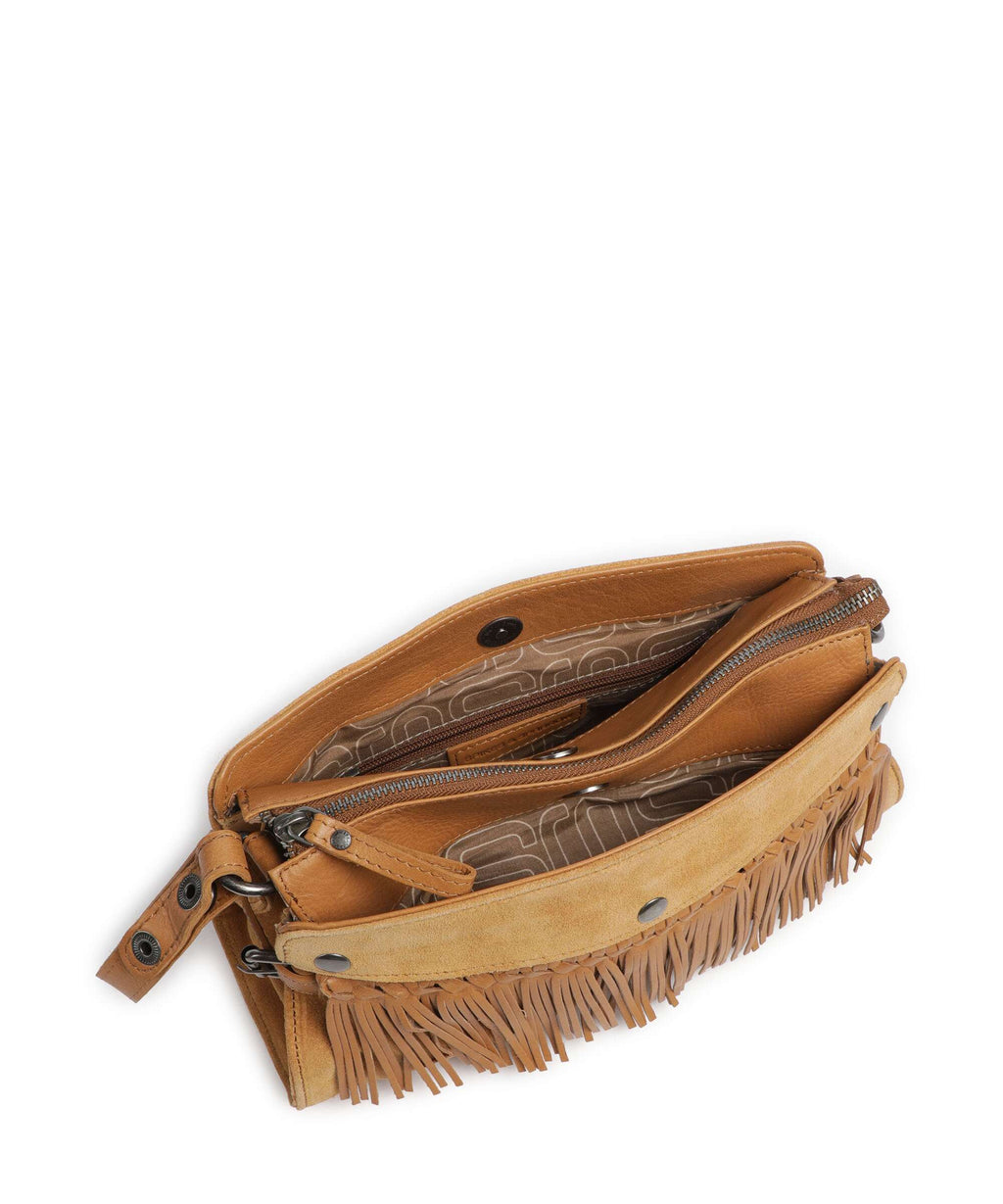 Spikes & Sparrow Suede Mix Madelon Shoulder bag tan