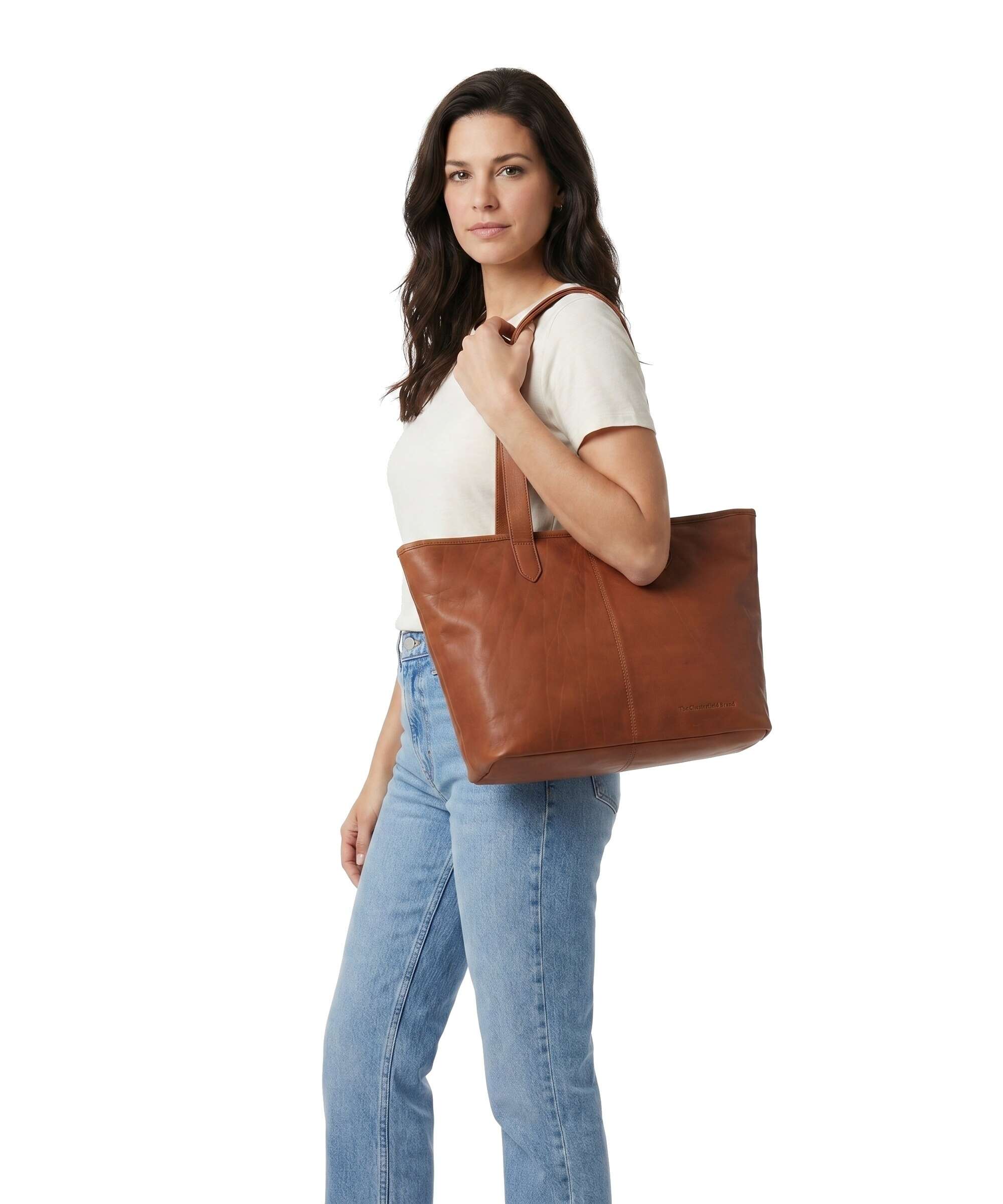 The Chesterfield Brand Cow Wax Pull Up Monza Tote bag cognac