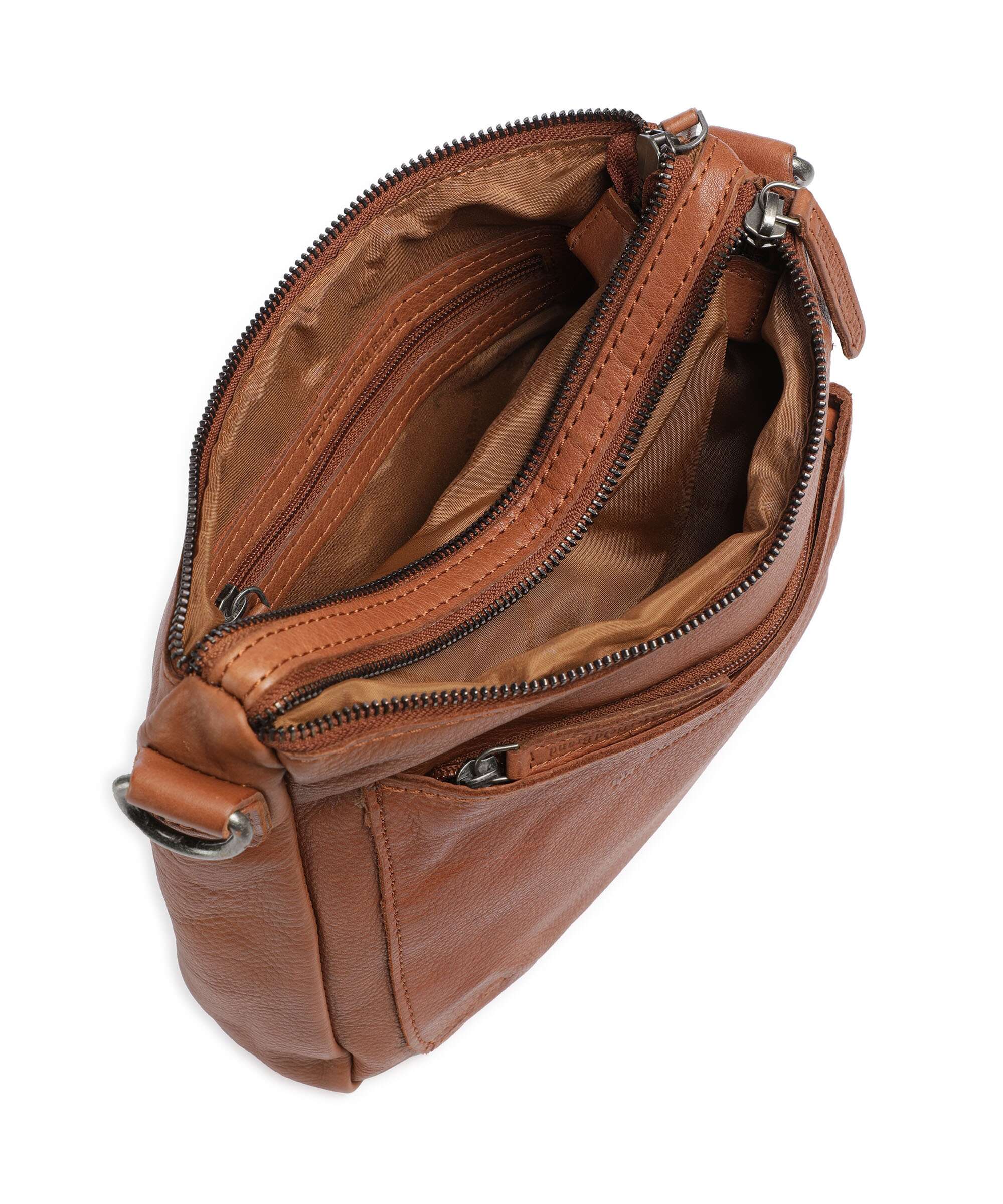 The Chesterfield Brand Washed Waxed Cow Caroline Crossbody bag cognac