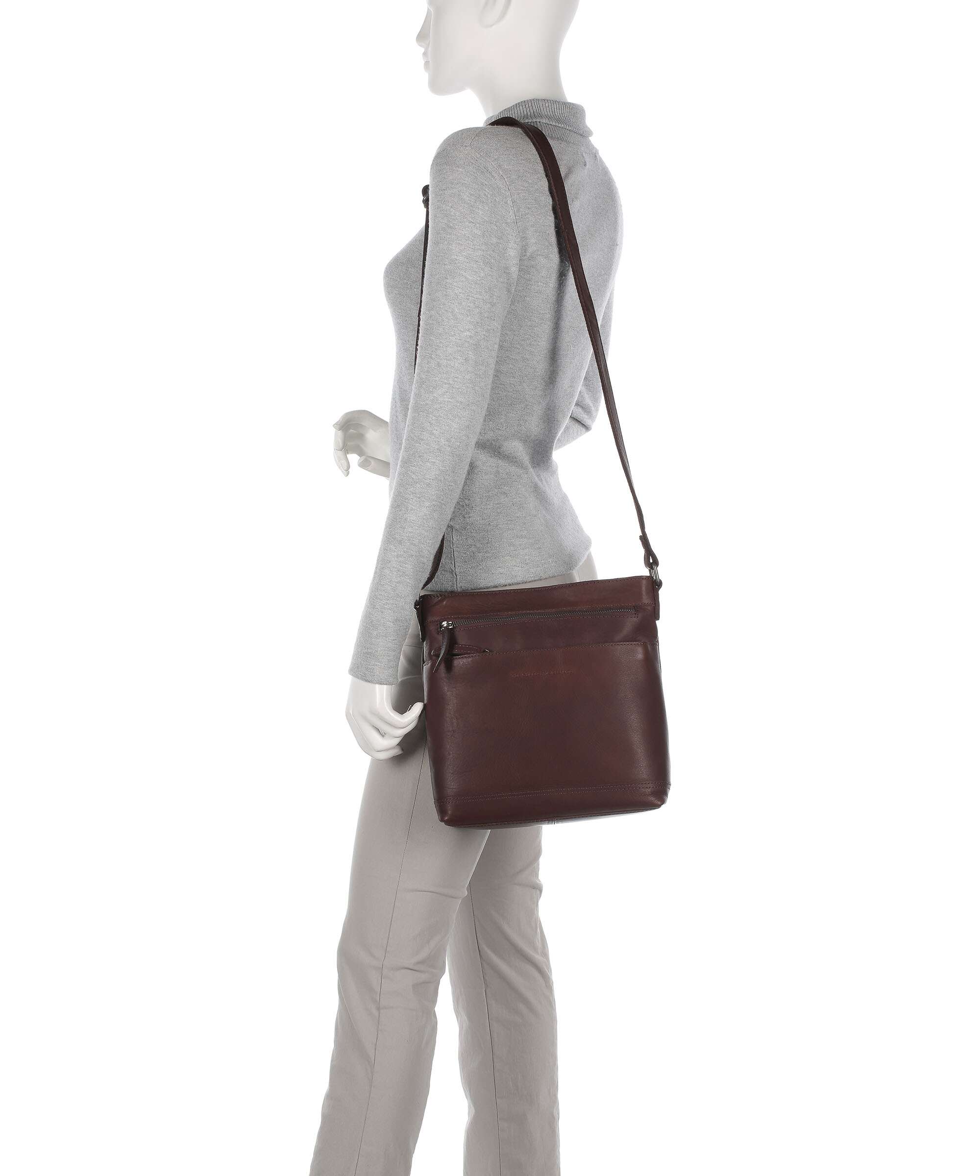 The Chesterfield Brand Cow Wax Pull Up Almeria Crossbody bag brown