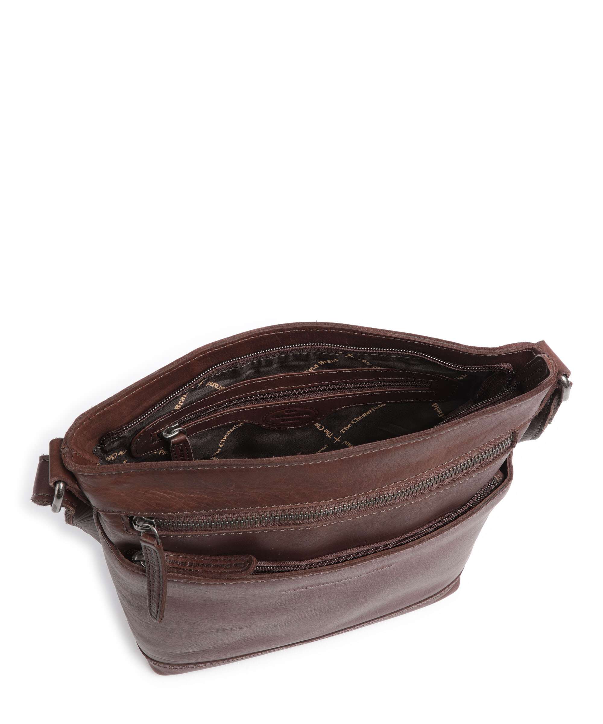 The Chesterfield Brand Cow Wax Pull Up Almeria Crossbody bag brown