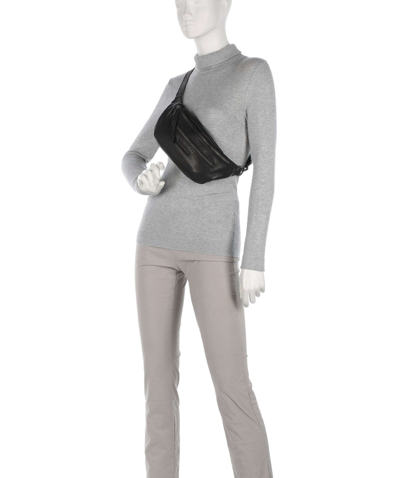 The Chesterfield Brand Washed Waxed Cow Severo Fanny pack black