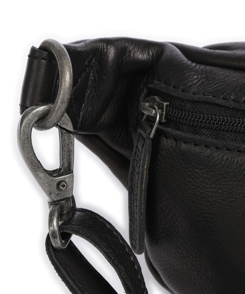 The Chesterfield Brand Washed Waxed Cow Severo Fanny pack black