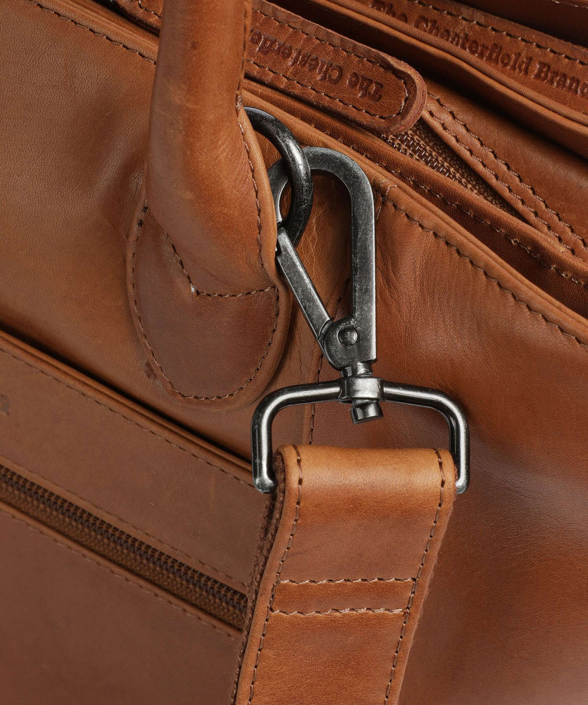 The Chesterfield Brand Cow Wax Pull Up Passau Handbag cognac