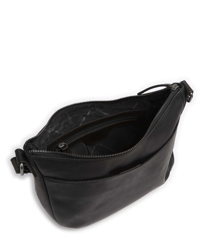 The Chesterfield Brand Cow Wax Pull Up Henderson Crossbody bag black