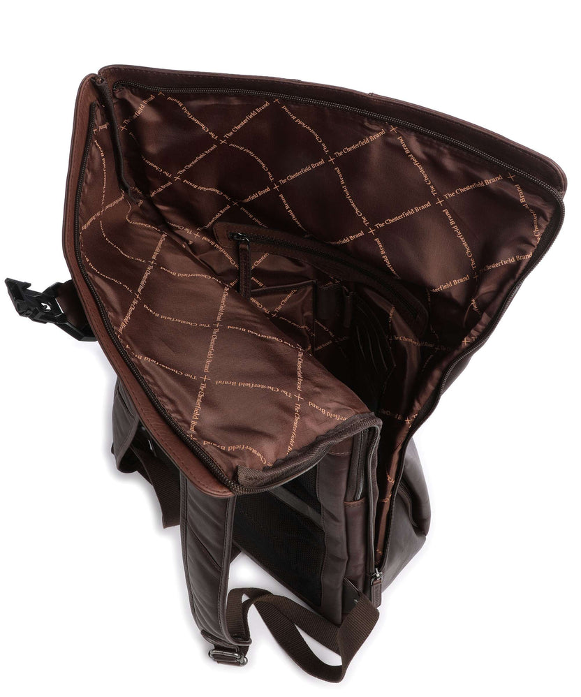 The Chesterfield Brand Cow Wax Pull Up Savona Backpack brown