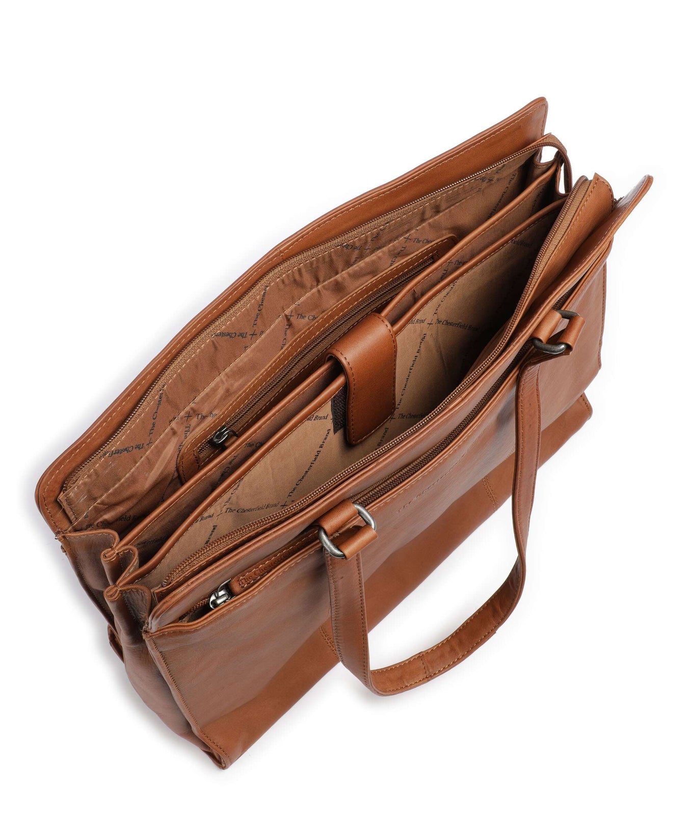 The Chesterfield Brand Cow Wax Pull Up Fidenza Tote bag cognac