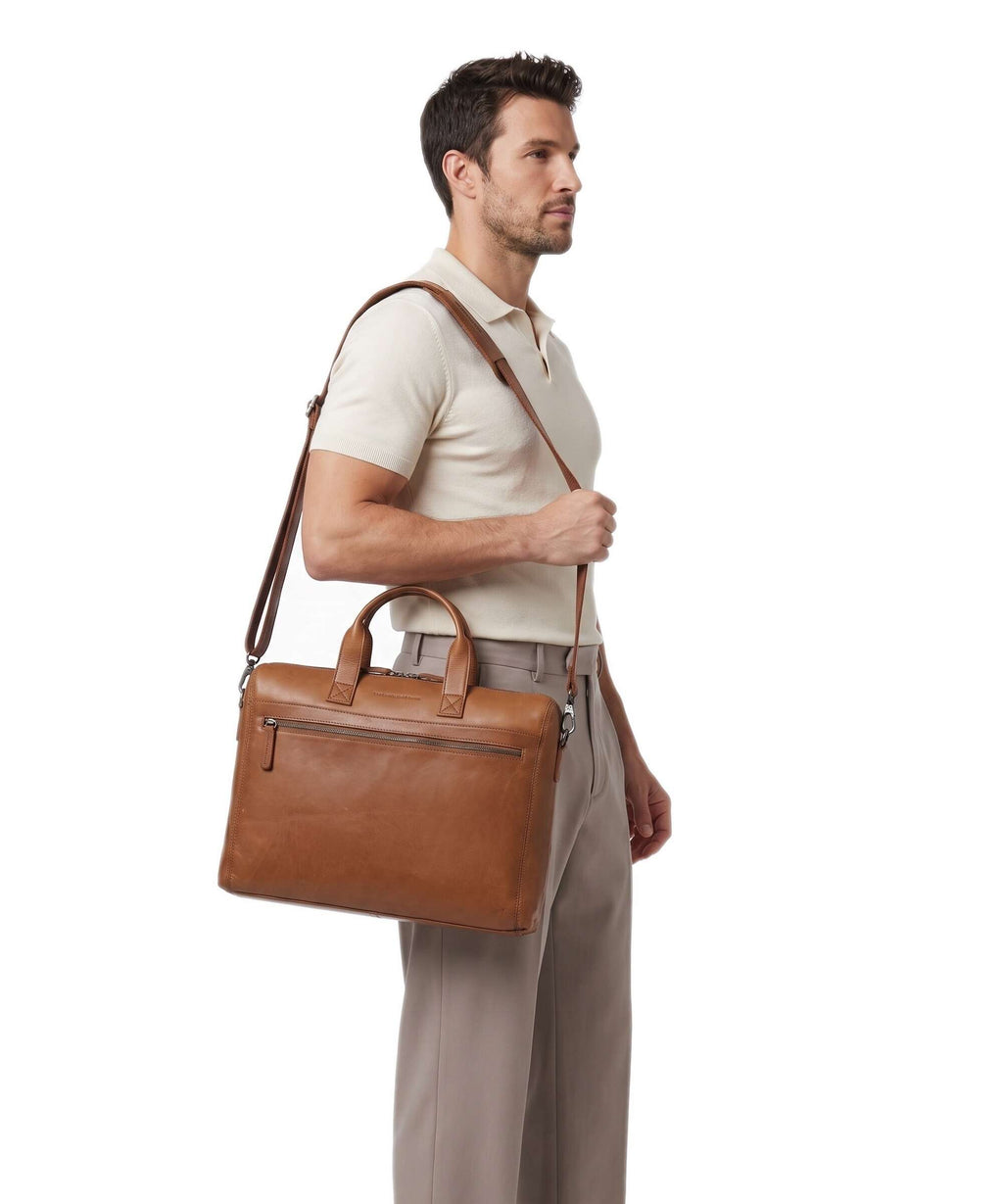 The Chesterfield Brand Levanto Briefcase cognac