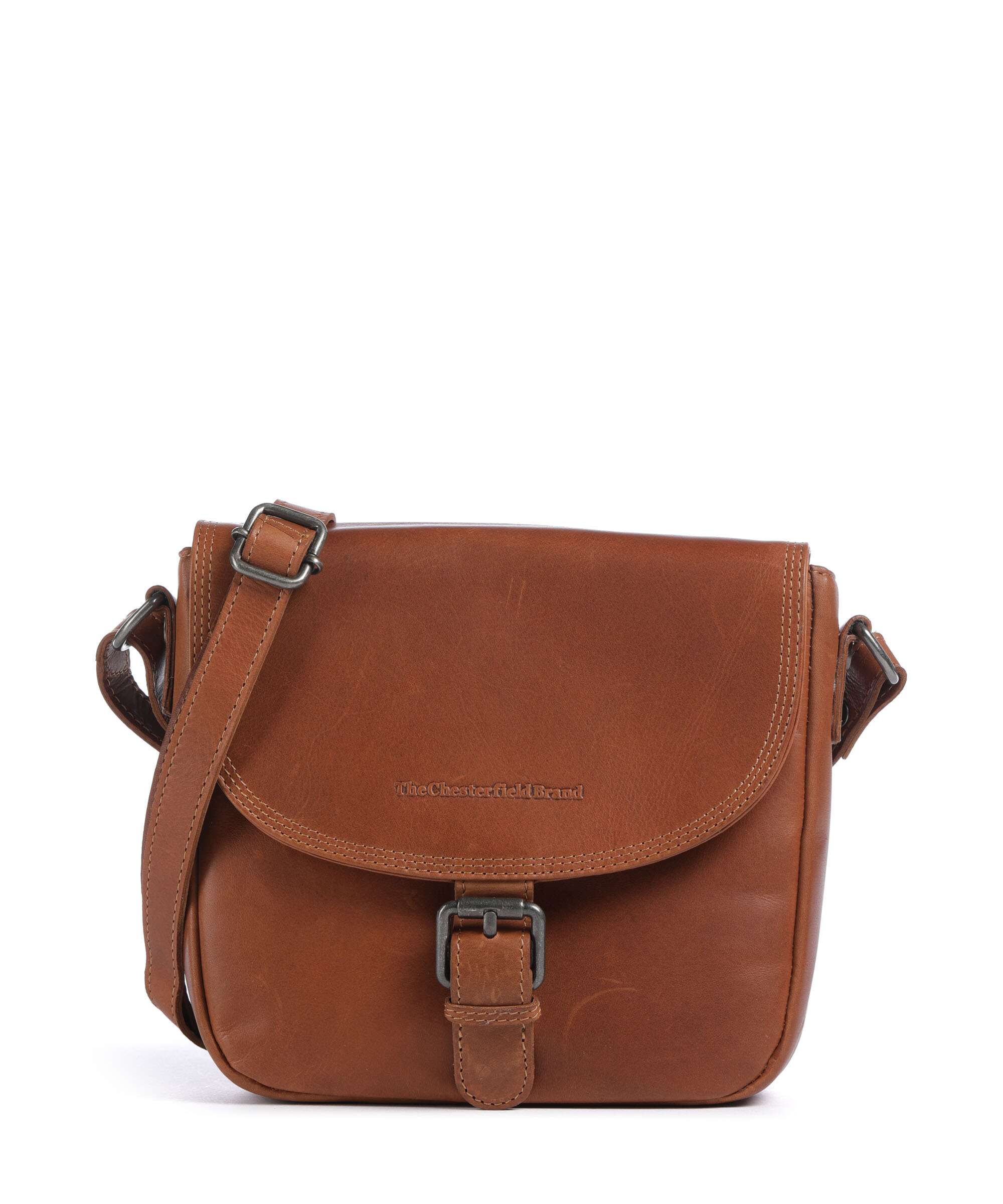 The Chesterfield Brand Cow Wax Pull Up Lucian Crossbody bag cognac