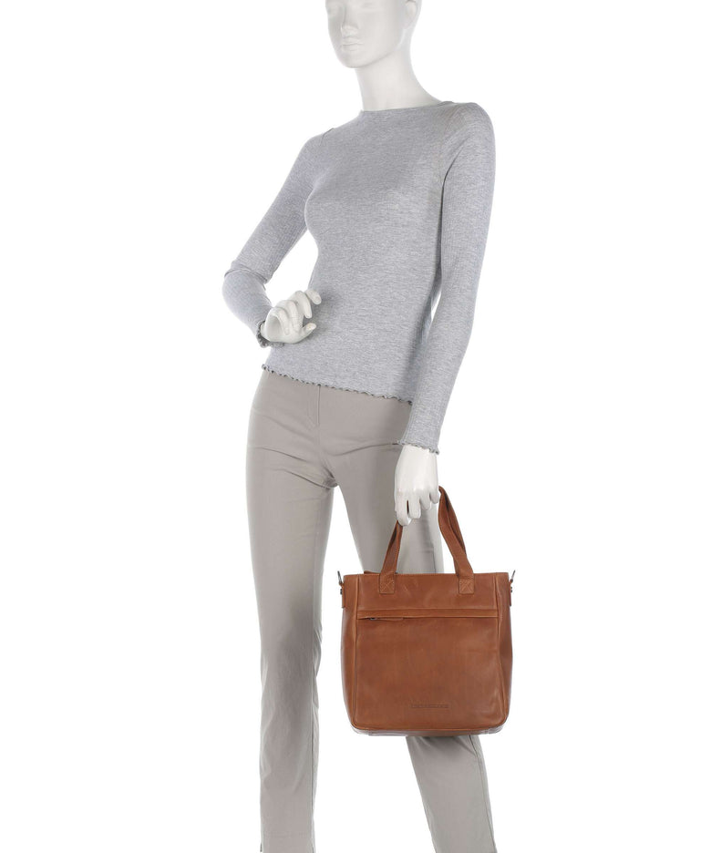 The Chesterfield Brand Cow Wax Pull Up Lingfield Handbag cognac