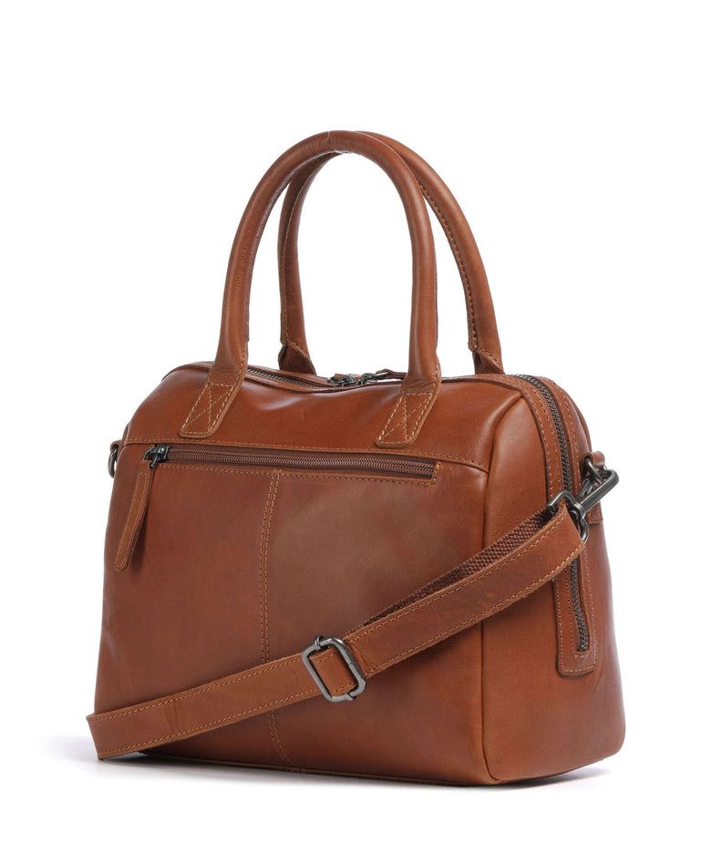 The Chesterfield Brand Cow Wax Pull Up Langton Handbag cognac