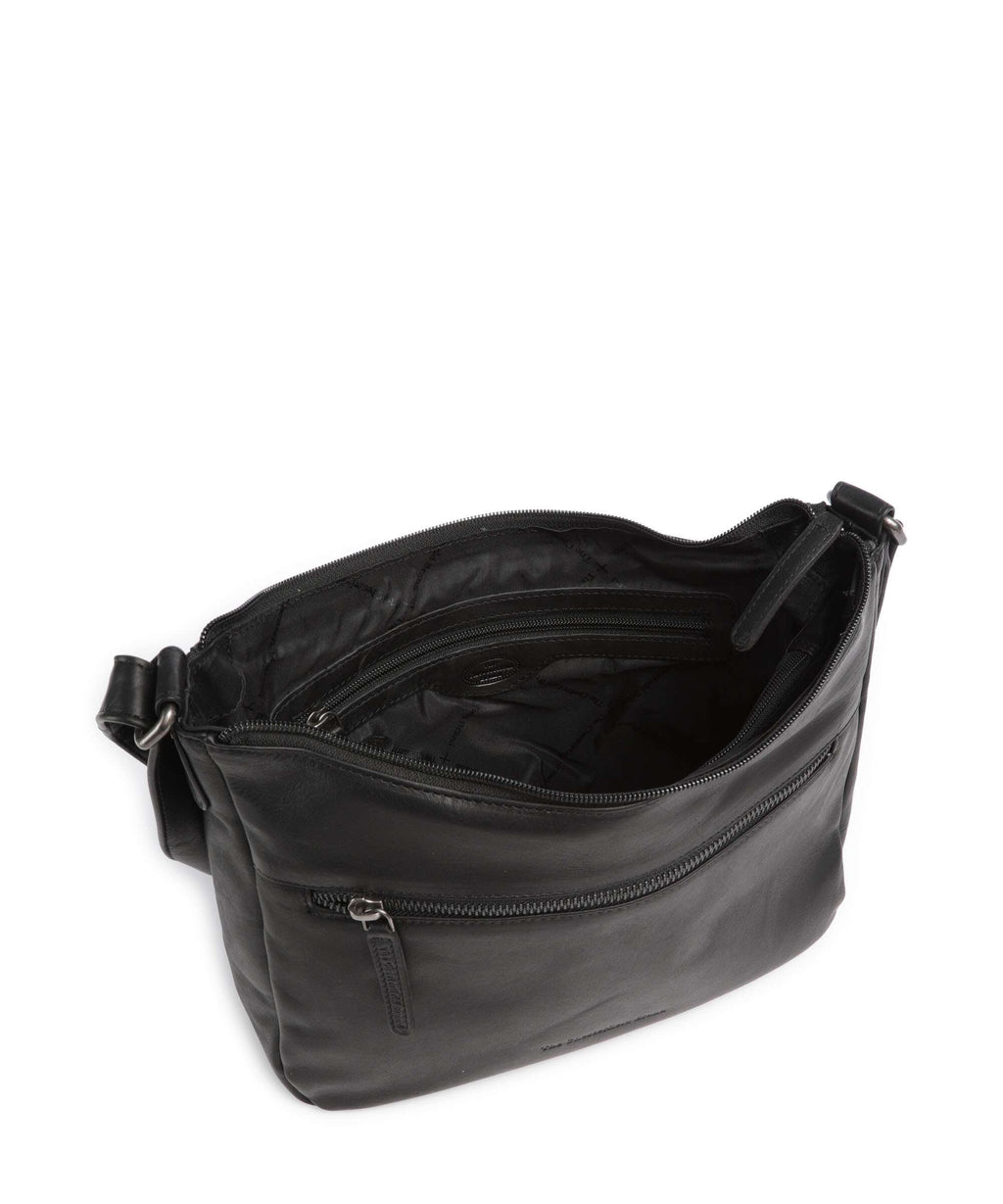 The Chesterfield Brand Wax Pull Up Cow Loraine Crossbody bag black