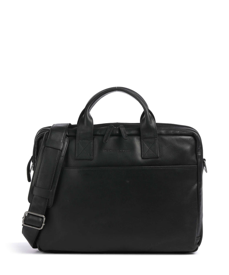 The Chesterfield Brand Cow Wax Pull Up Frazer Briefcase black