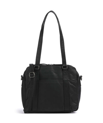 The Chesterfield Brand Cow Wax Pull Up Porlezza Skuldertaske black