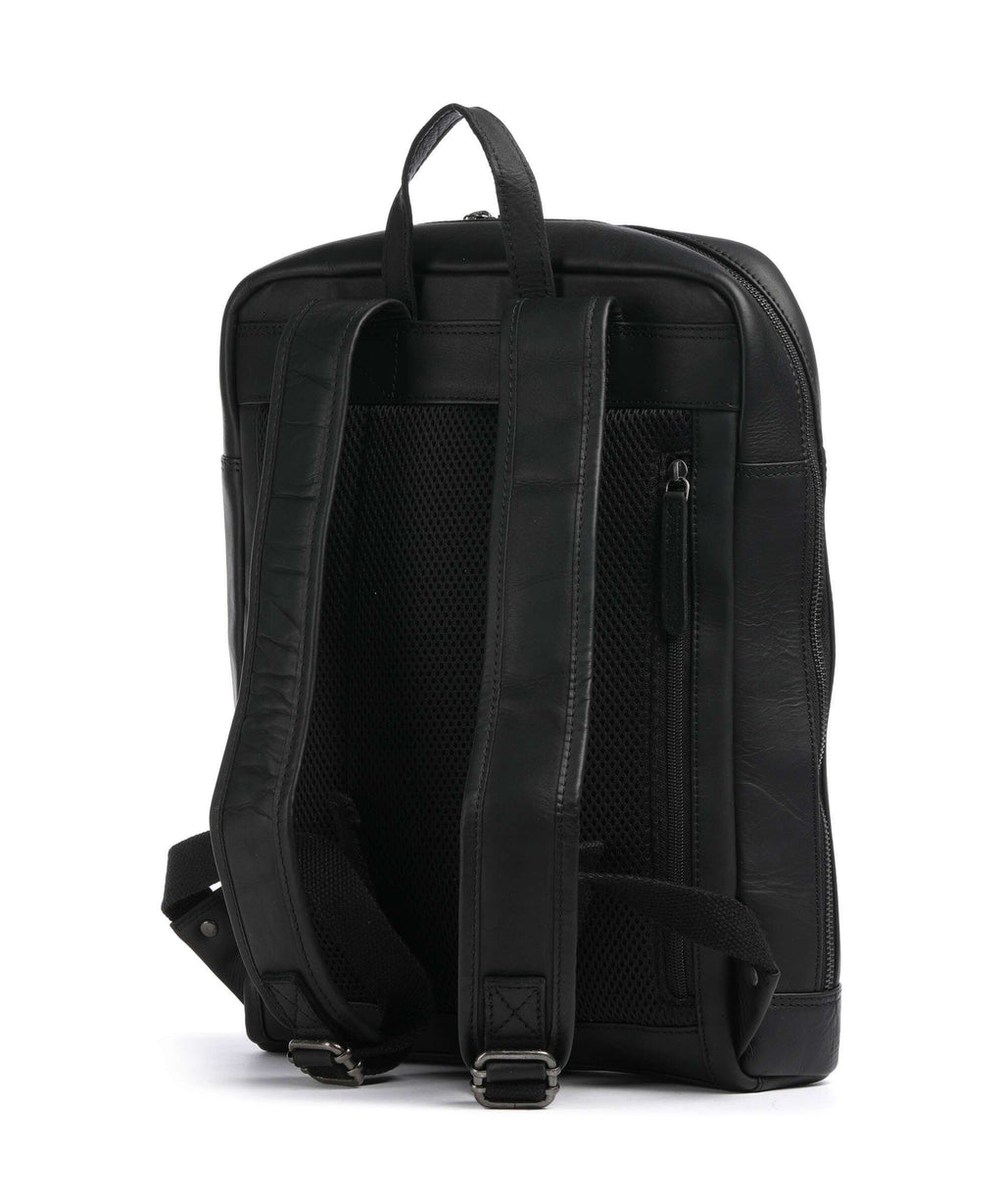The Chesterfield Brand Wax Pull Up Cow Jasper Backpack black