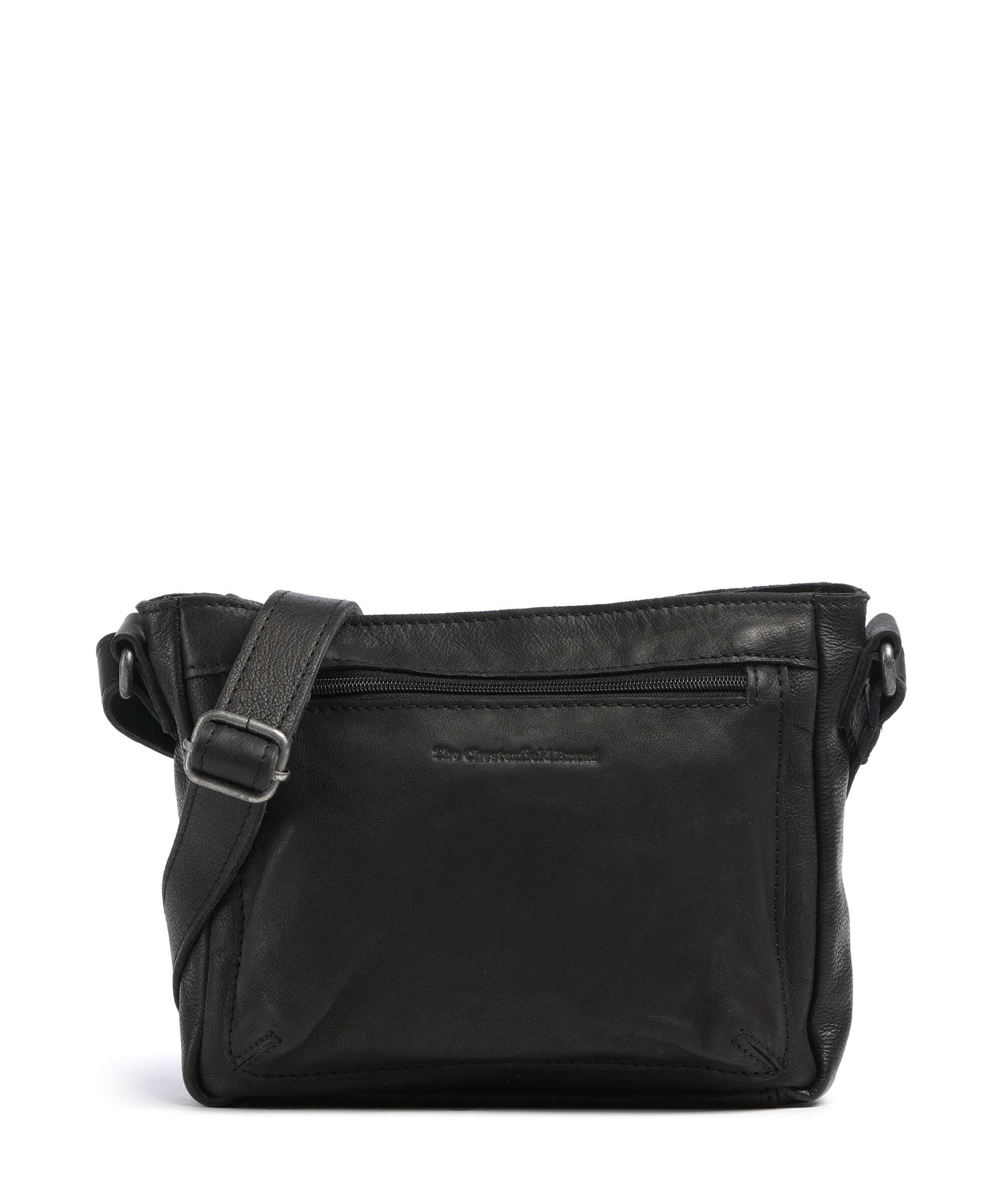 The Chesterfield Brand Washed Waxed Cow Aston Crossbody bag black