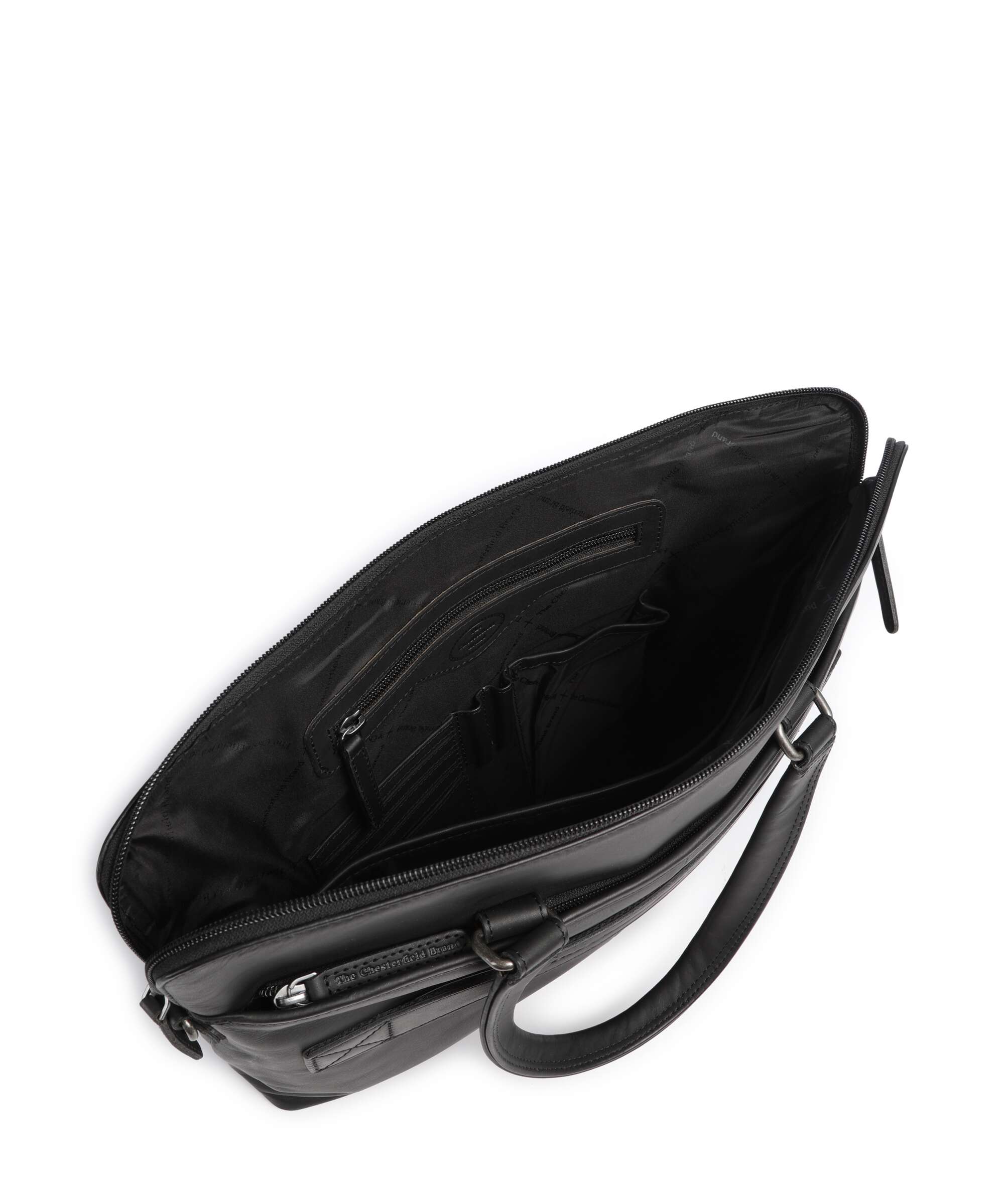 The Chesterfield Brand Wax Pull Up Cow Elvas Laptop bag black