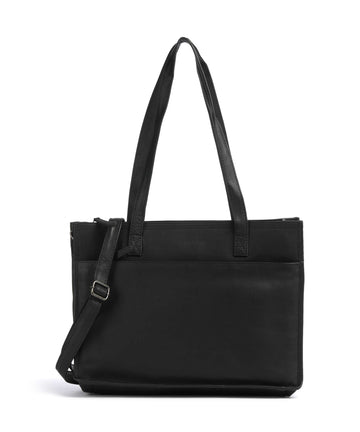 The Chesterfield Brand Wax Pull Up Cow Adana Shopper taske black