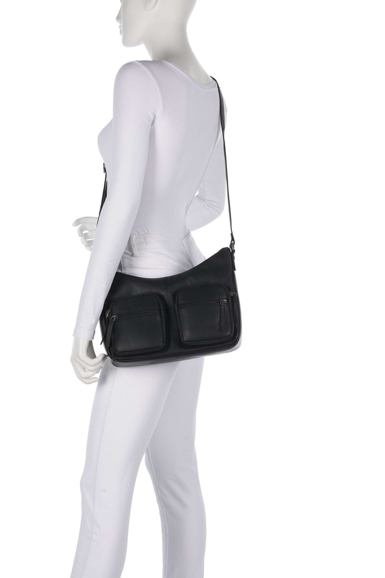 The Chesterfield Brand Wax Pull Up Cow Valenora Crossbody bag black