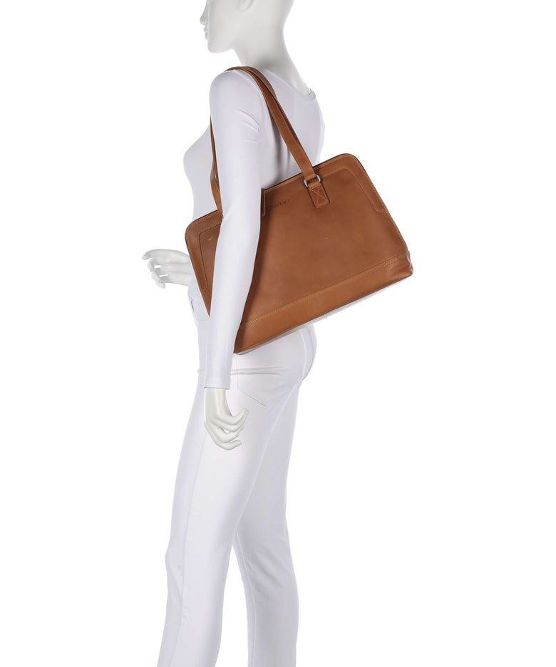 The Chesterfield Brand Wax Pull Up Cow Elvar Tote bag cognac