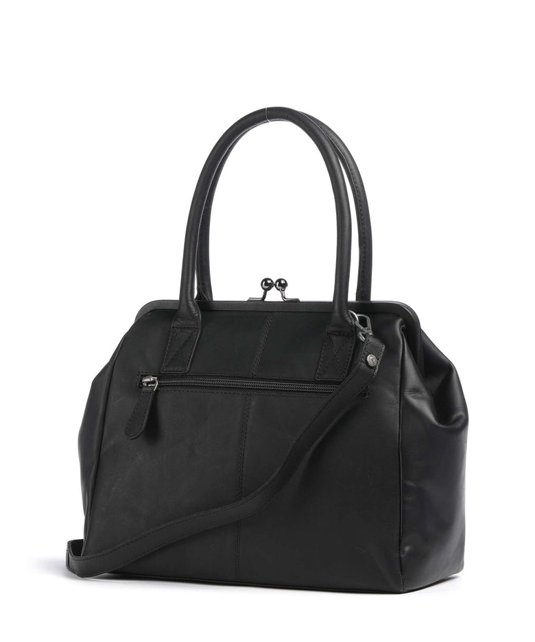 The Chesterfield Brand Wax Pull Up Cow Dorin Shoulder bag black