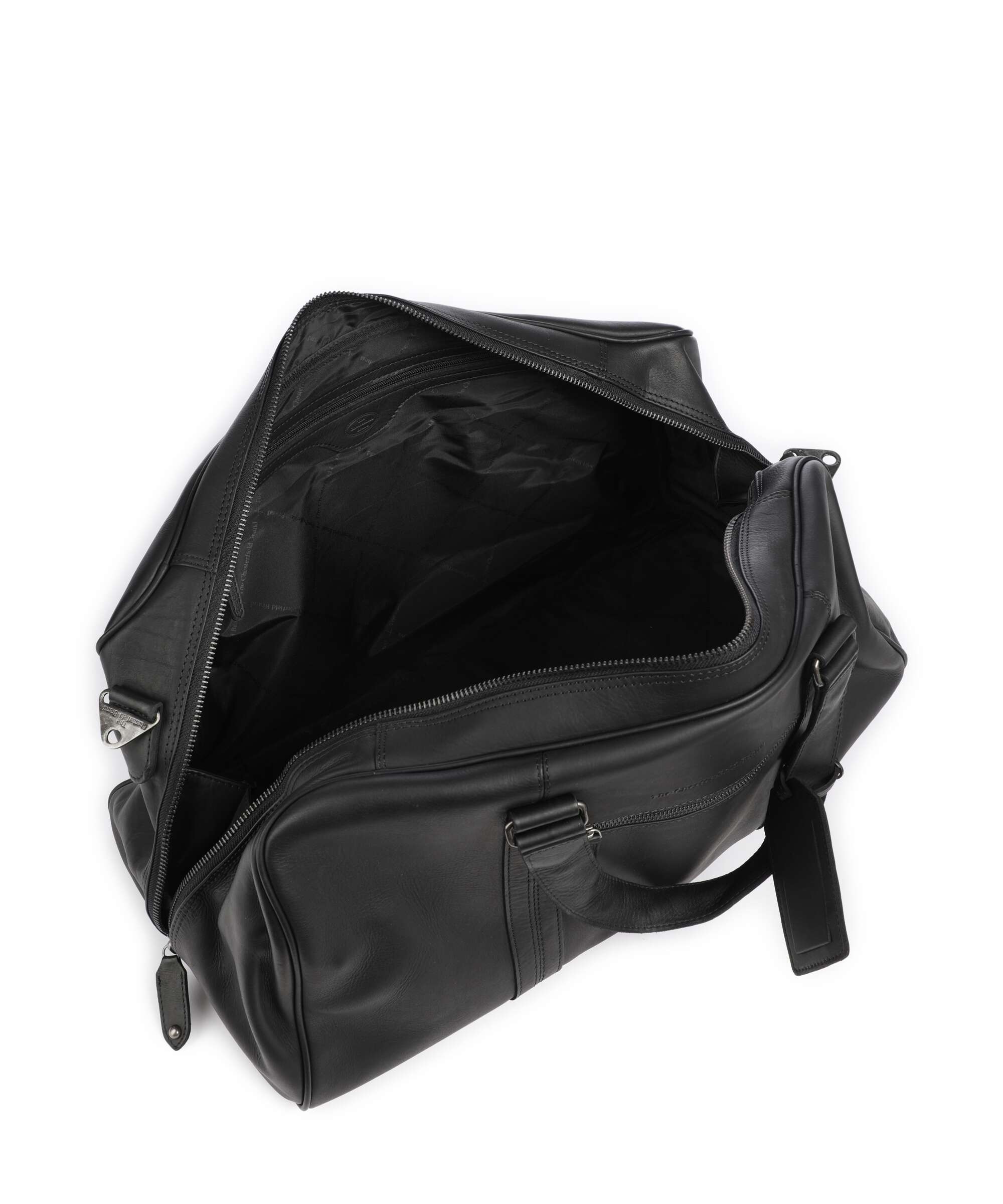 The Chesterfield Brand Wax Pull Up Cow Rivaro Weekend bag black