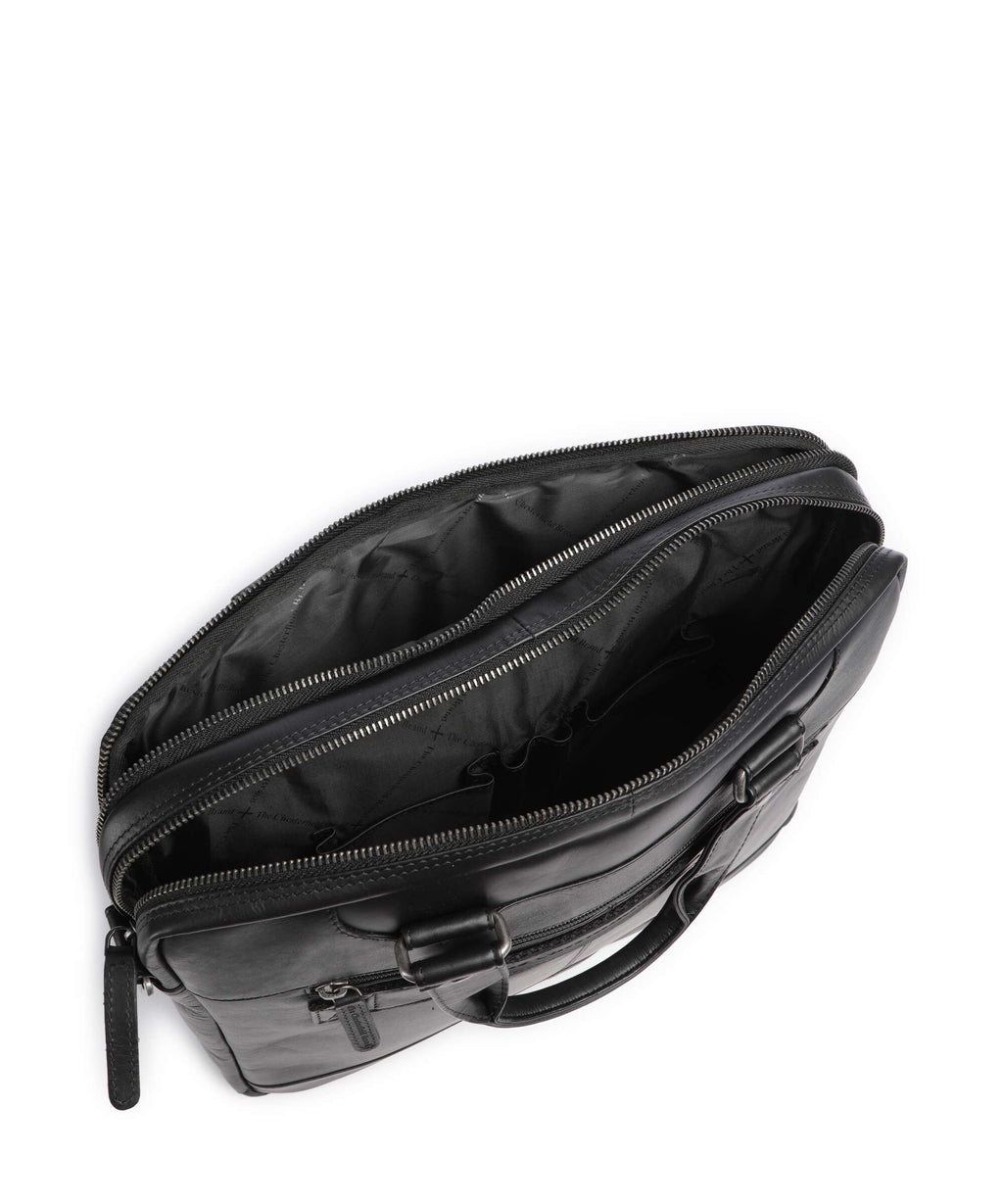 The Chesterfield Brand Wax Pull Up Cow Montara Laptop bag black