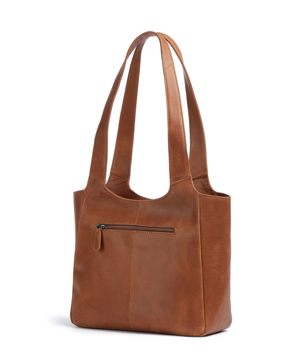 The Chesterfield Brand Wax Pull Up Cow Tofino Tote bag cognac