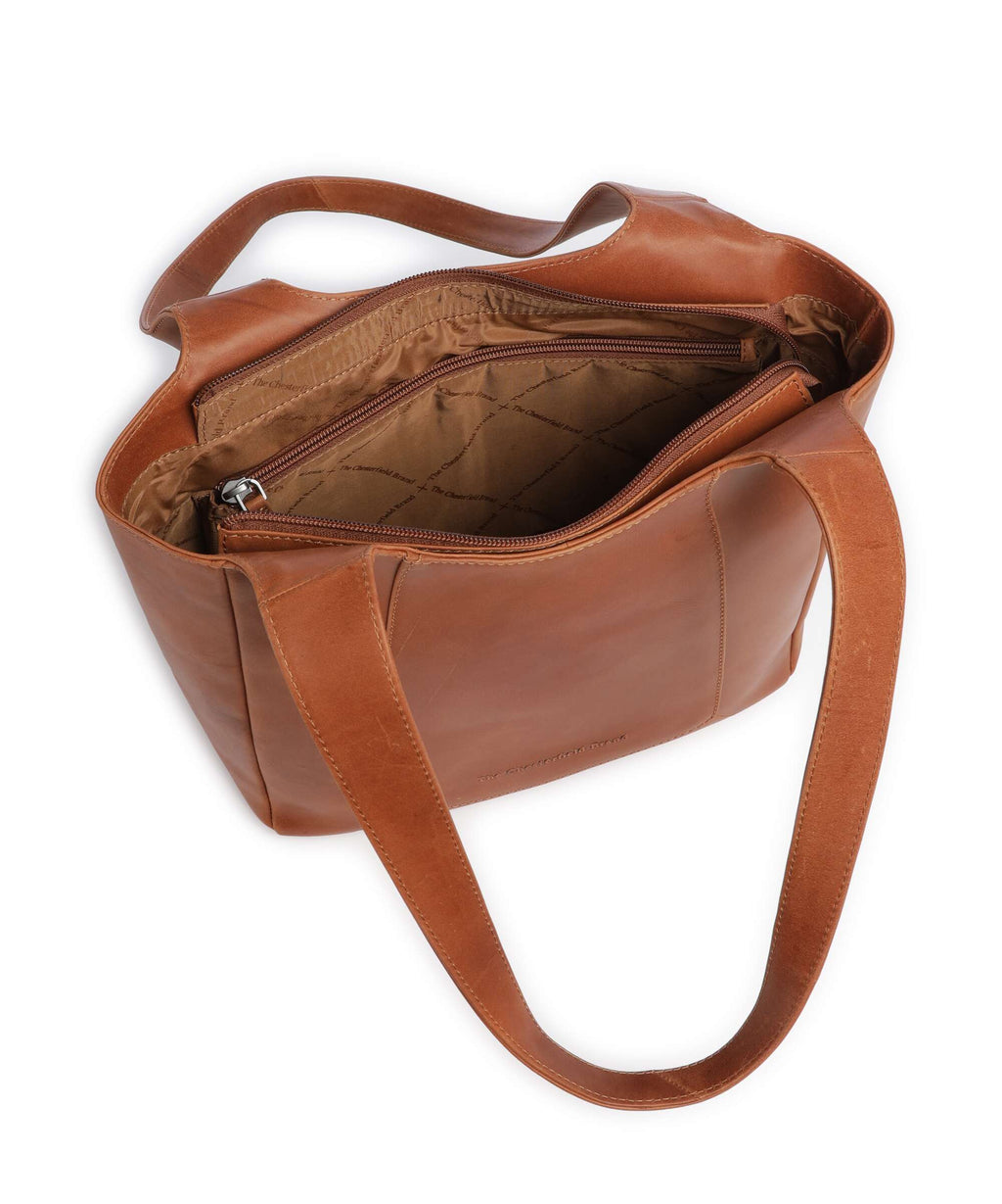The Chesterfield Brand Wax Pull Up Cow Tofino Tote bag cognac