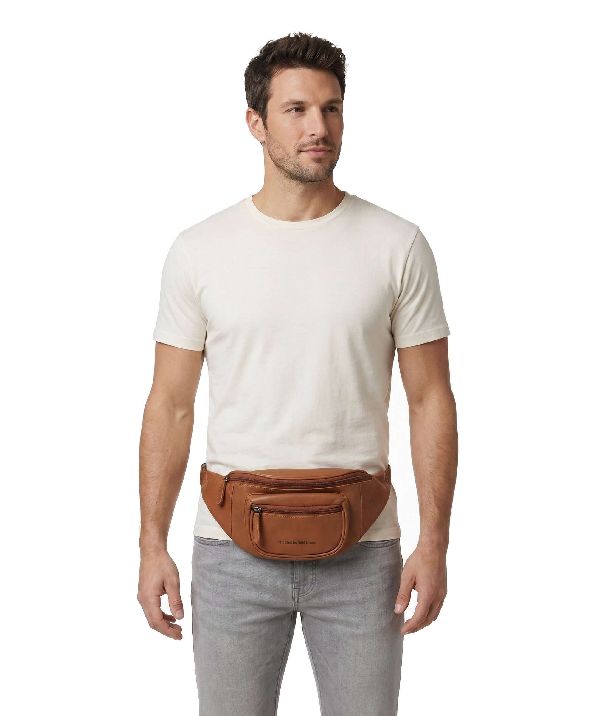 The Chesterfield Brand Cow Wax Pull Up Vernio Belt bag cognac