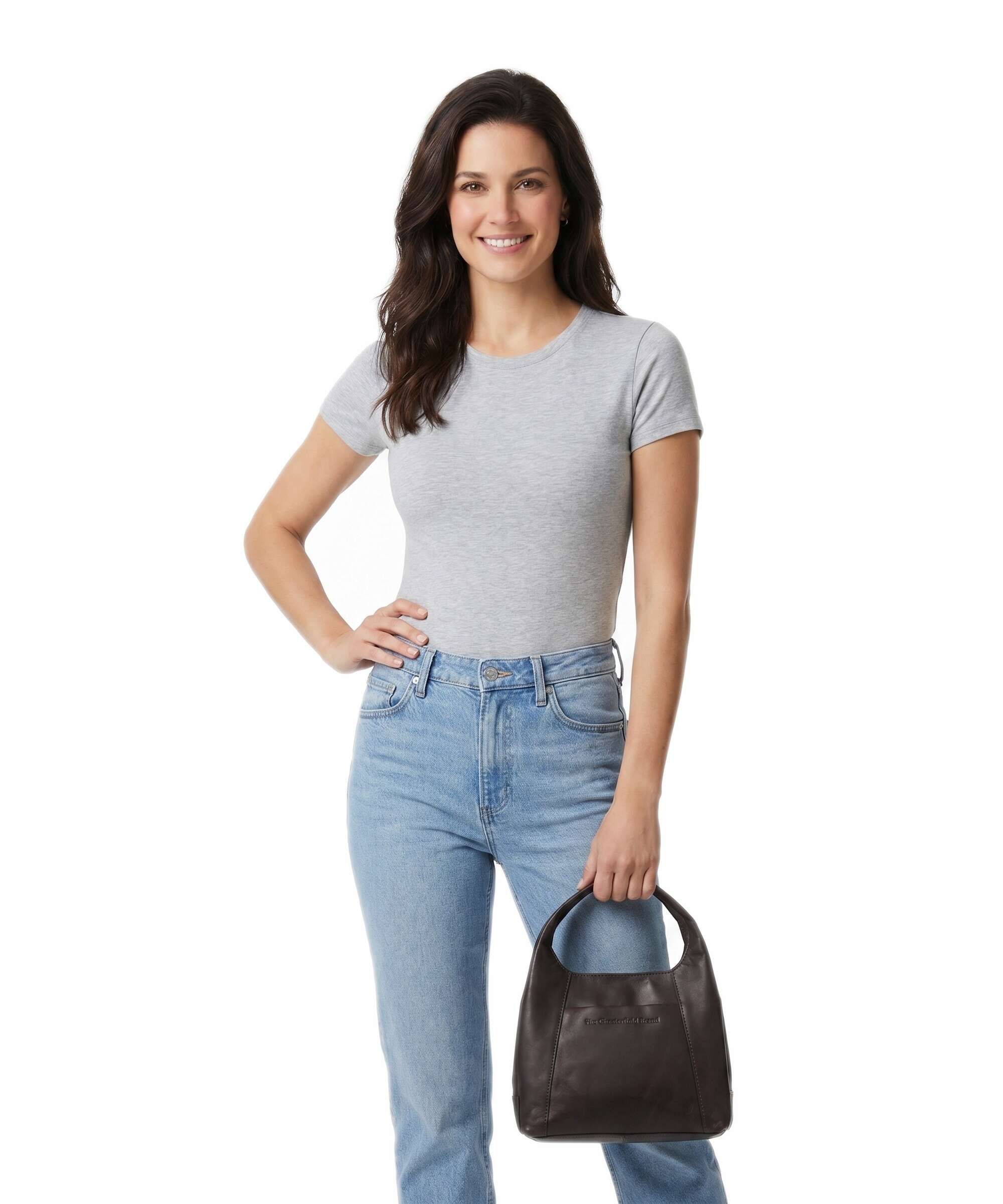 The Chesterfield Brand Wax Pull Up Cow Lunera Handbag brown