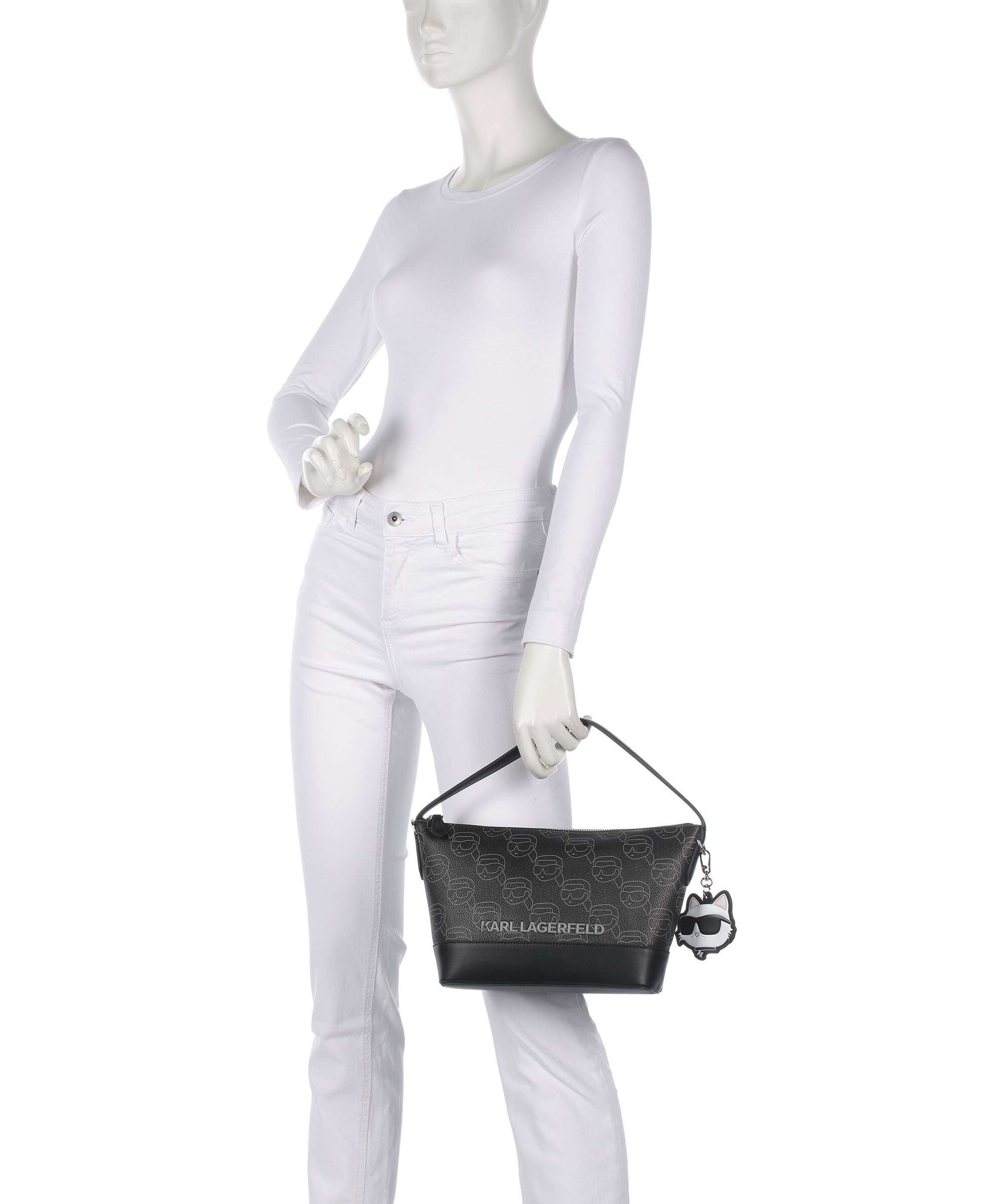 Karl Lagerfeld K/Ikonik Mono Hobo bag black