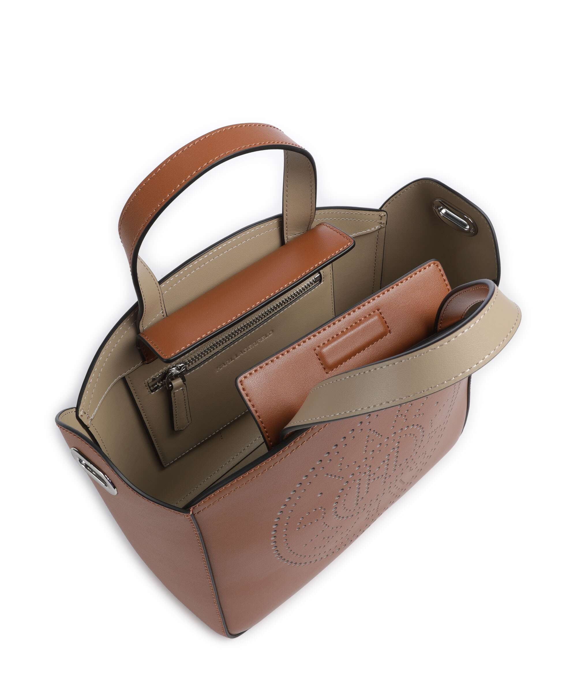 Karl Lagerfeld K/Circle Small Handbag dark tan