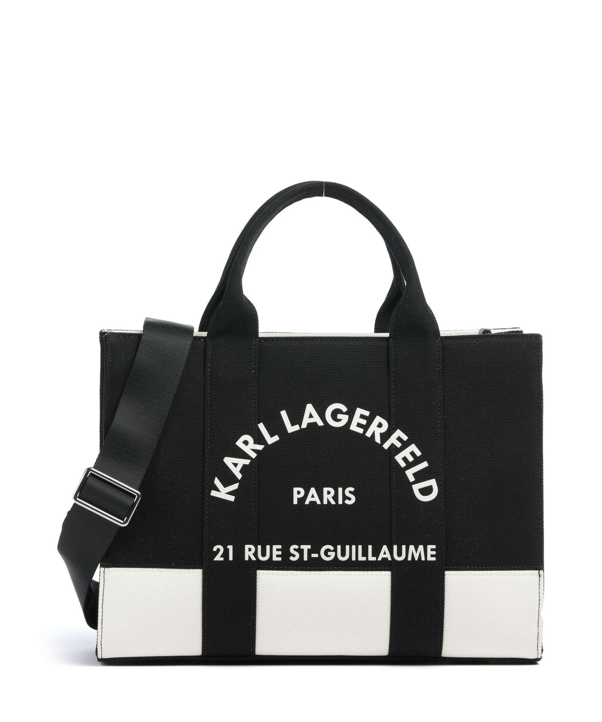 Karl Lagerfeld K/Rue St Guillaume Medium Handbag cannoli cream/black