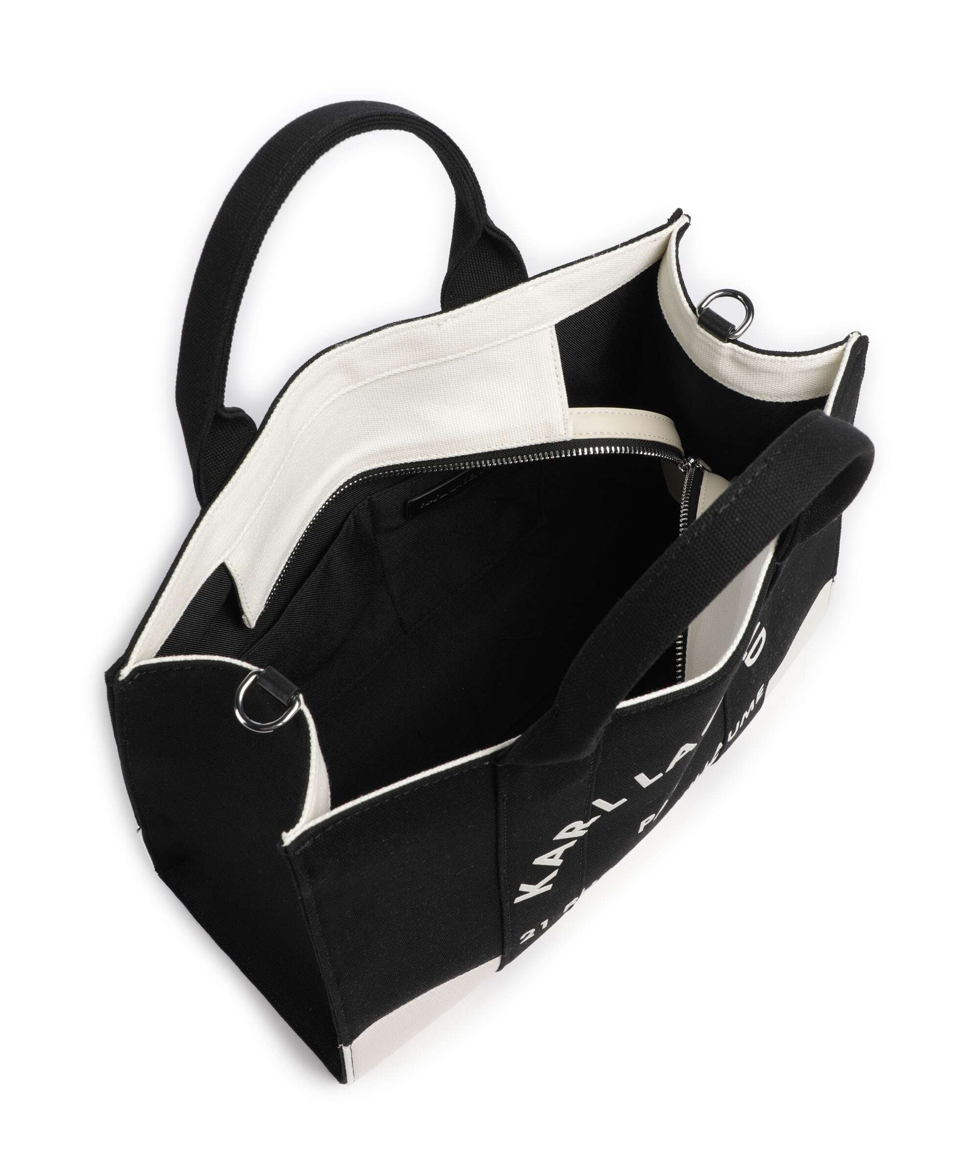 Karl Lagerfeld K/Rue St Guillaume Medium Handbag cannoli cream/black