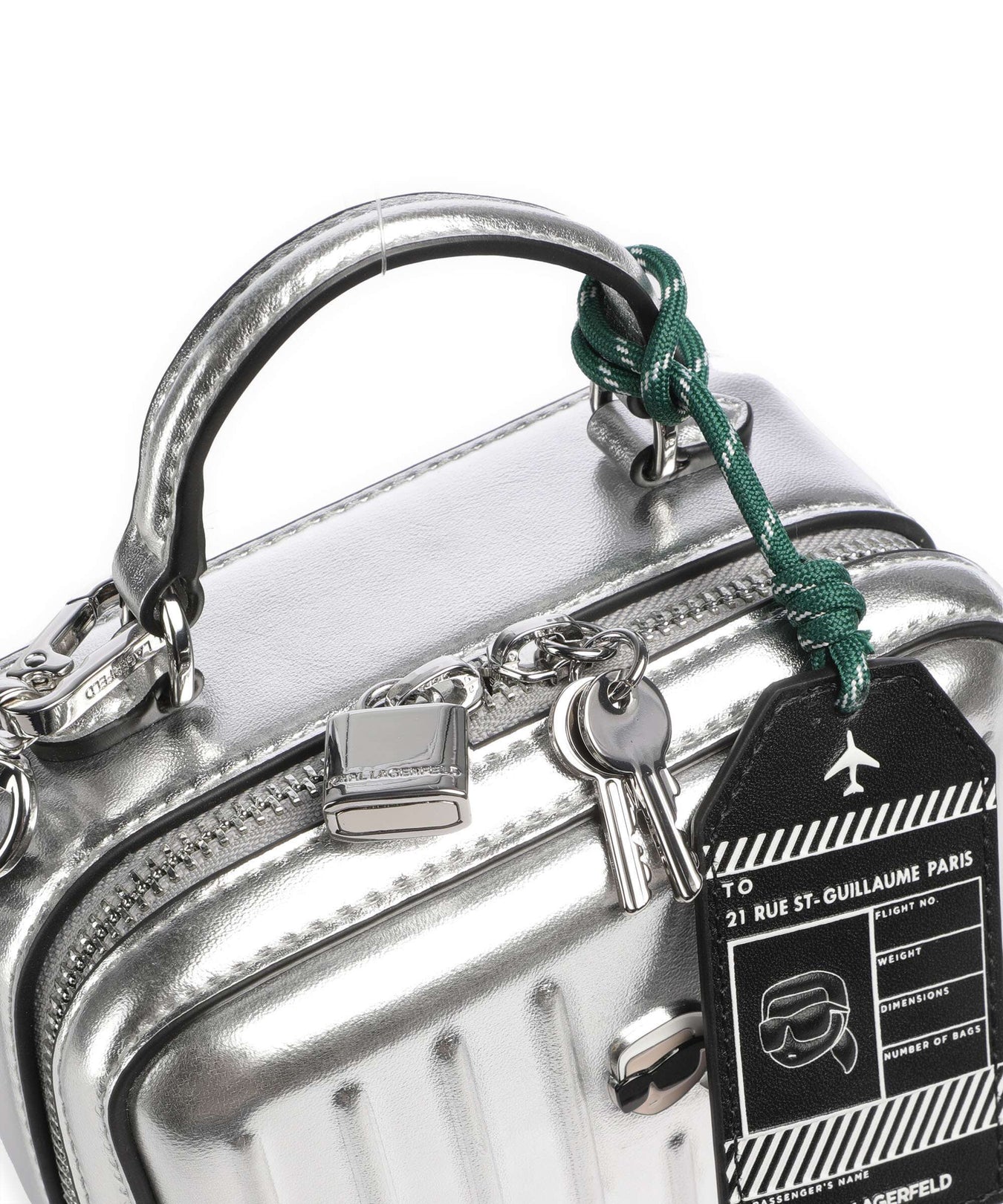 Karl Lagerfeld Ikon Suitcase Crossbody bag silver
