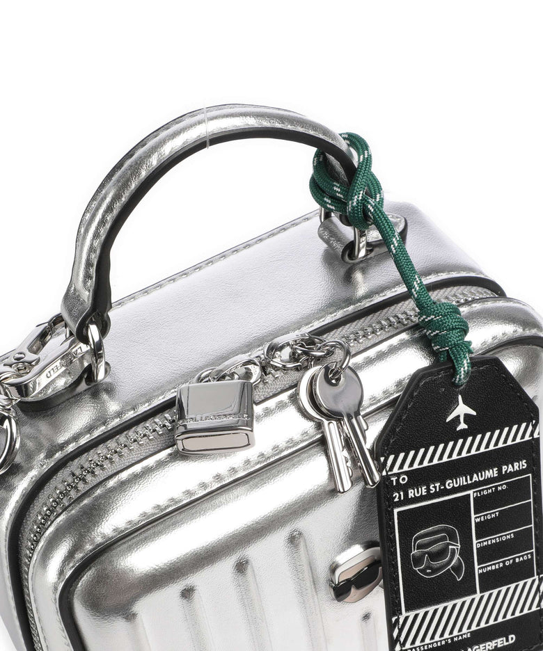 Karl Lagerfeld Ikon Suitcase Crossbody bag silver
