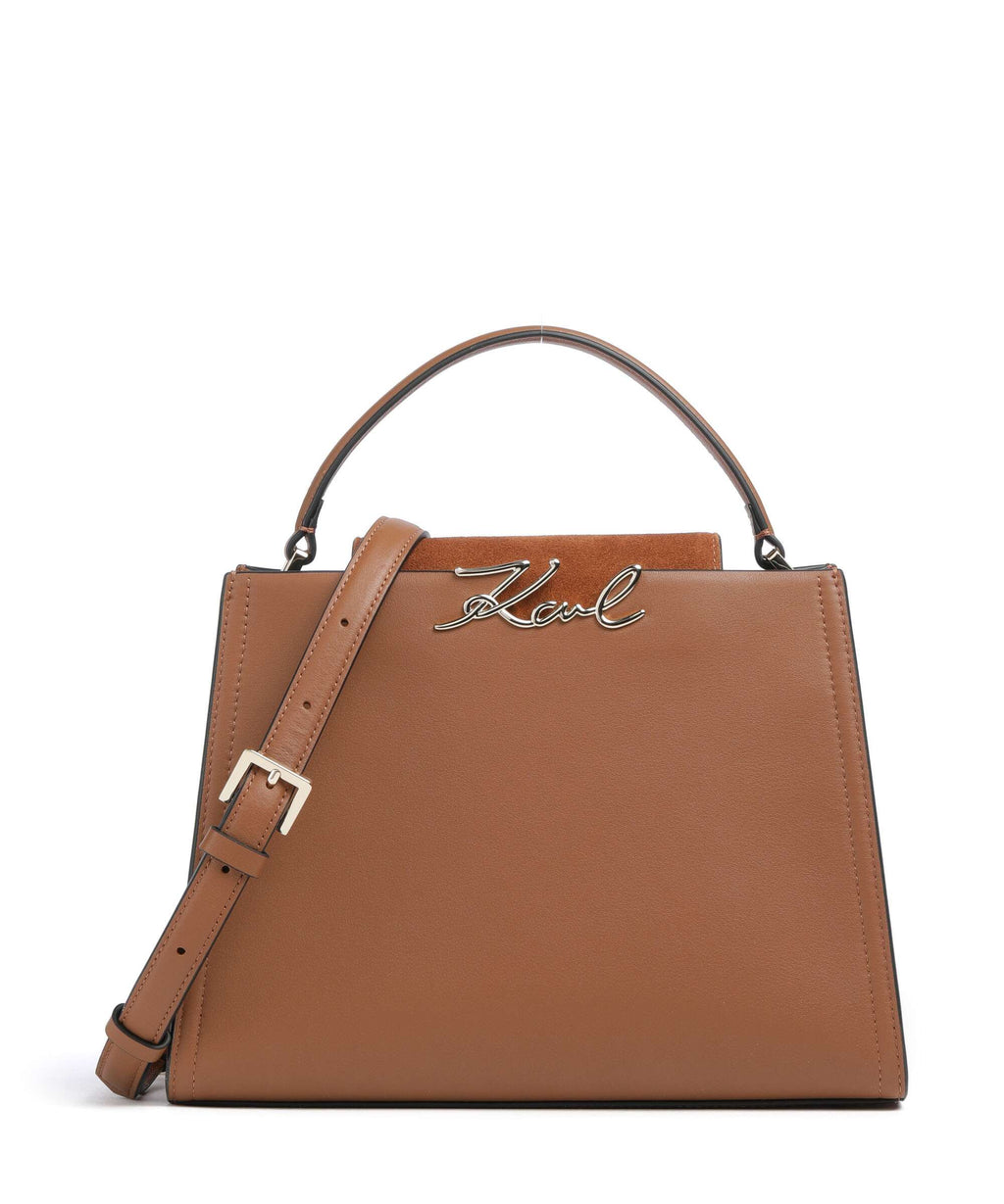 Karl Lagerfeld K/Signature Medium Handbag dark tan