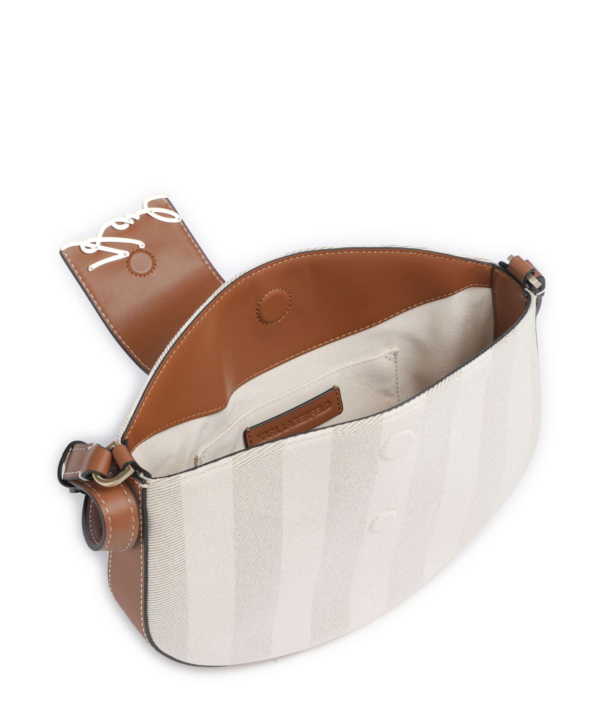 Karl Lagerfeld K/Signature Shoulder bag natural canvas/tan