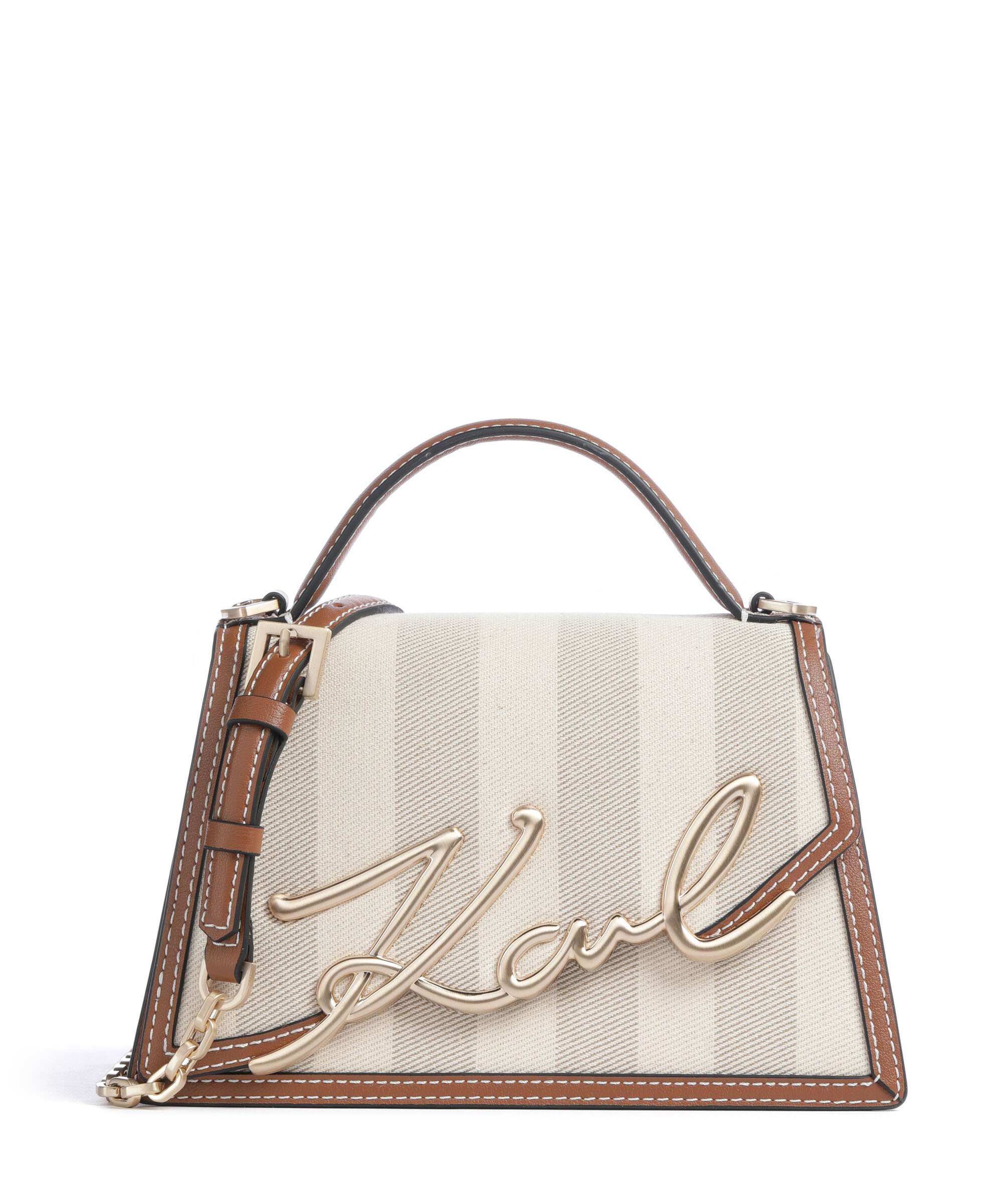 Karl Lagerfeld K/Signature 2.0 Medium Handbag natural canvas/tan
