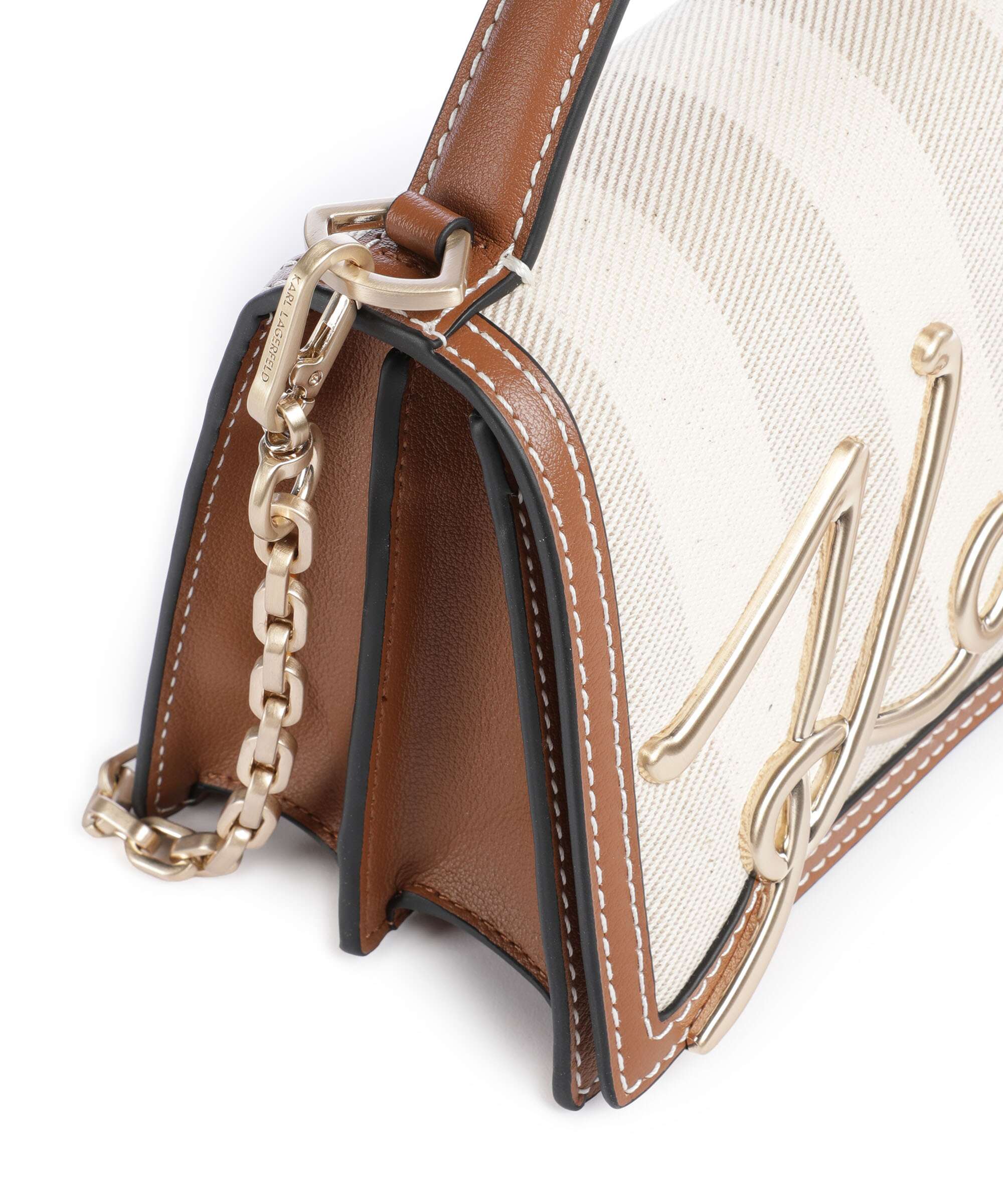 Karl Lagerfeld K/Signature 2.0 Small Crossbody bag natural canvas/tan